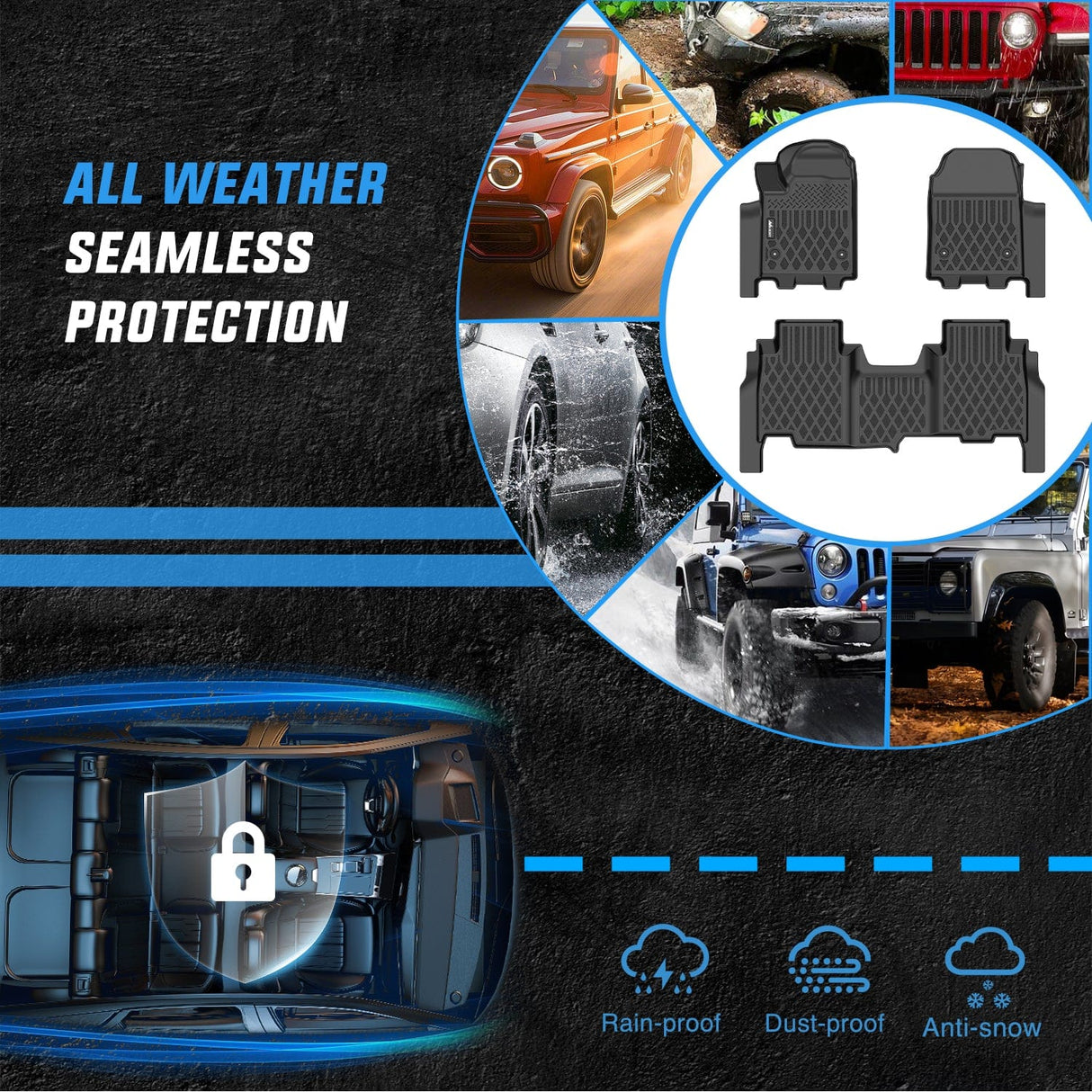 Floor Mat Floor Mats for Chevy Chevrolet Silverado EV RST Only 2024 2025 2026 (Not Fit WT/LT) All Weather Custom Fit Heavy Duty Floor Liners