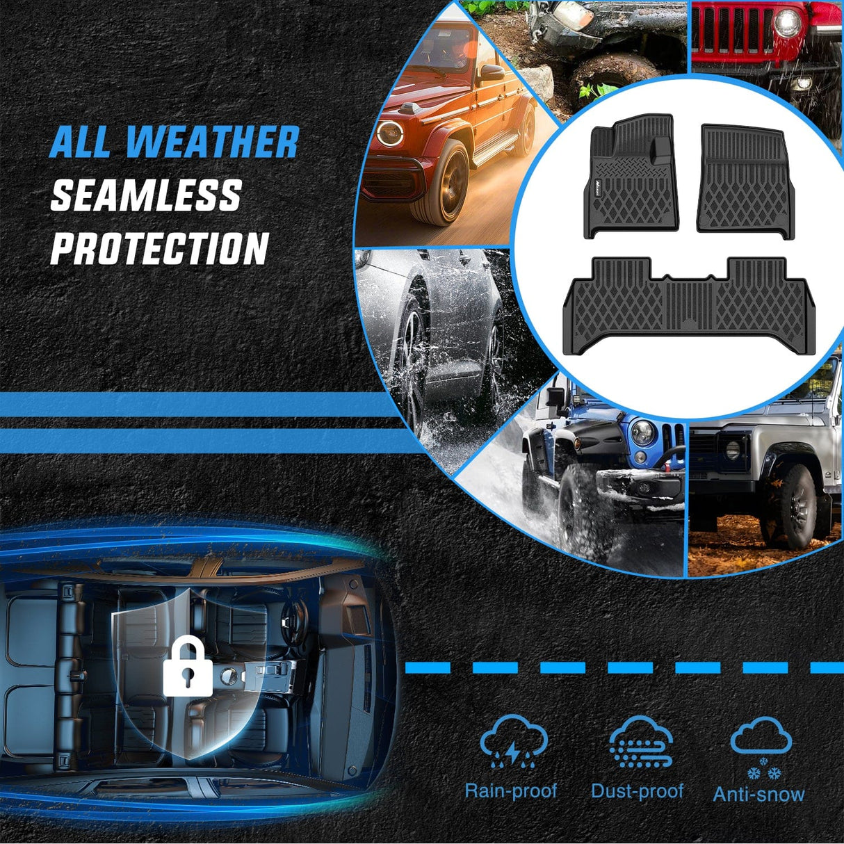 Floor Mat Floor Mats for Rivian R1T 2025 2026 All Weather Custom Fit Heavy Duty Floor Liners