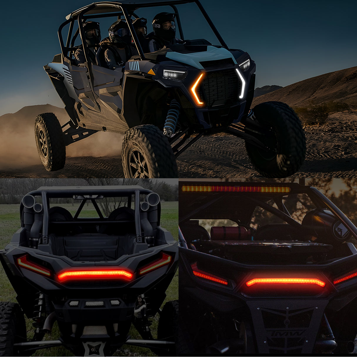 Nilight Turn Signal Fang Lights Rear Center Tail Light Kit Assembly Compatible with Polaris RZR XP 1000 Turbo Accessories 2019 2020 2021 2022 2023