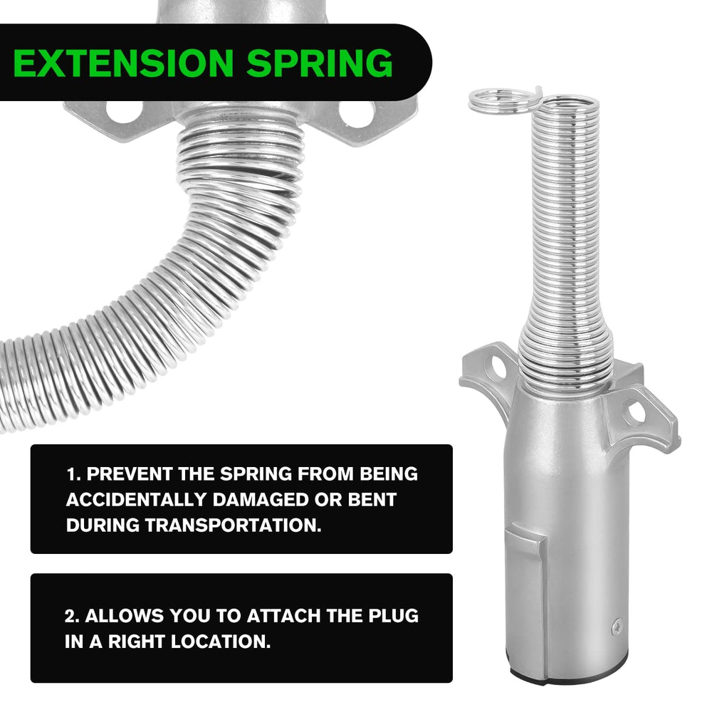 Accessories 7-Way Roumd Plug W/Spring Guard Male Plug