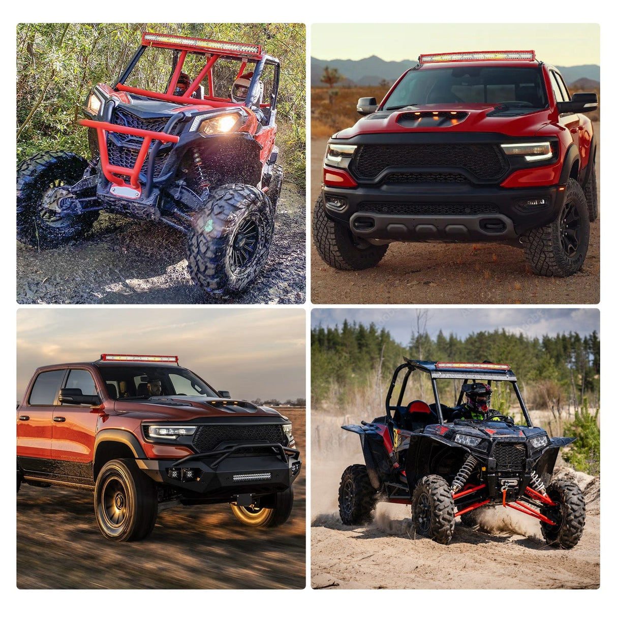 Light Bar Wiring Kit 42 Inch Triple Row Red Shell Spot Flood Led Light Bar | 14AWG Wire 5Pin Switch