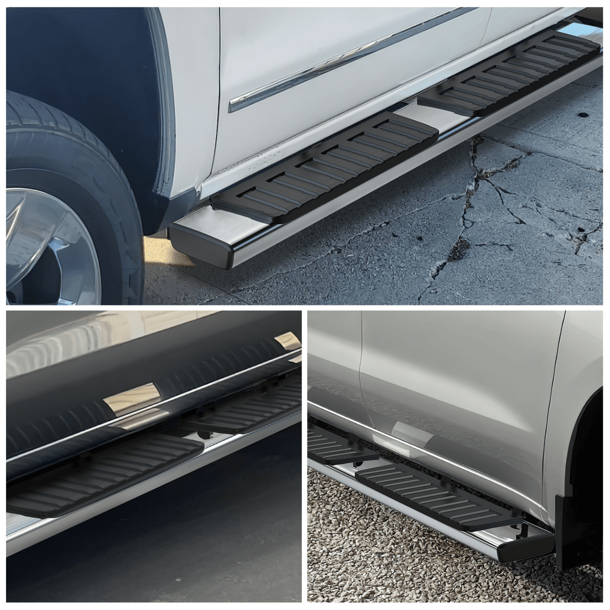 Running Board Running Boards for 2015 2016 2017 2018 2019 2020 2021 2022 2023 2024 2025 Ford F-150 SuperCrew Cab 2017 2018 2019 2020 2021 2022 2023 2024 2025 Ford F250 F350 Super Duty Crew Cab 6 Inch Stainless Steel Bolt-on Side Step Nerf Bars