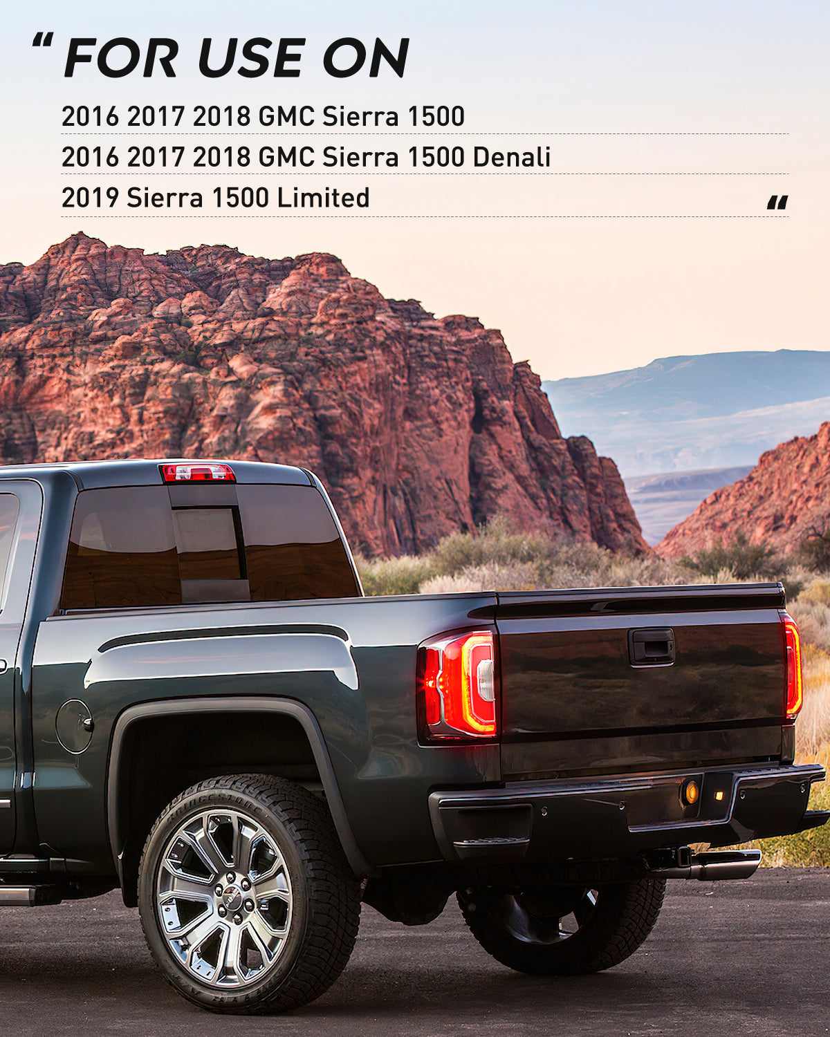 Taillight Assembly Taillight Assembly Compatible with 2016 2017 2018 GMC Sierra Tail Light with LED Type OE Style Rear Lamp Replacement Driver and Passenger Side