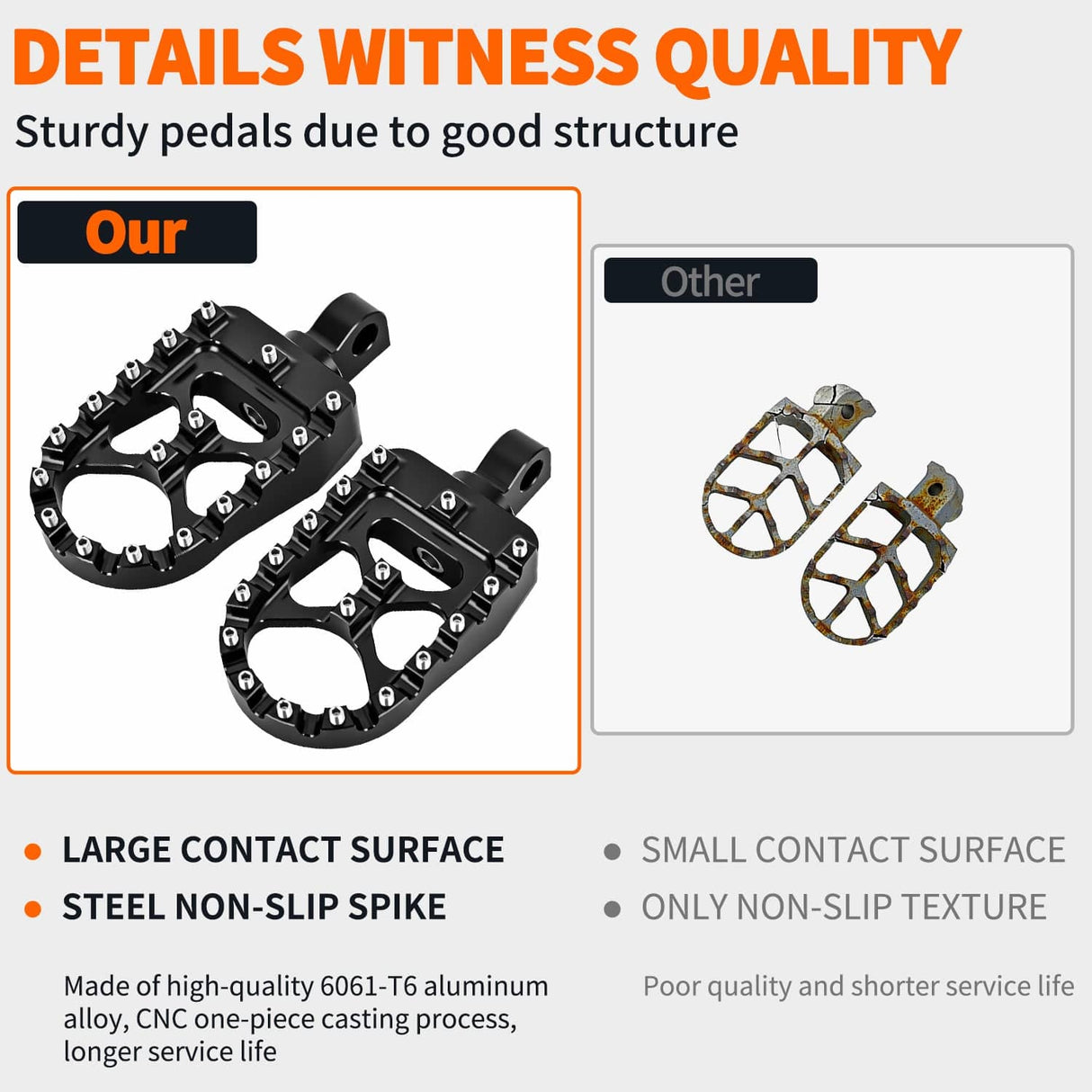 Motorcycle Foot Pegs Motorcycle Foot Pegs Dirt Bike Footpegs Fit for Harley Dyna 1993-2017 Fatboy 1990-2017 Iron 883 2009-2017 Sportster 883 360° Rotating CNC Foot Pegs Heavy Duty Aluminum Alloy Peg Pedal, Black