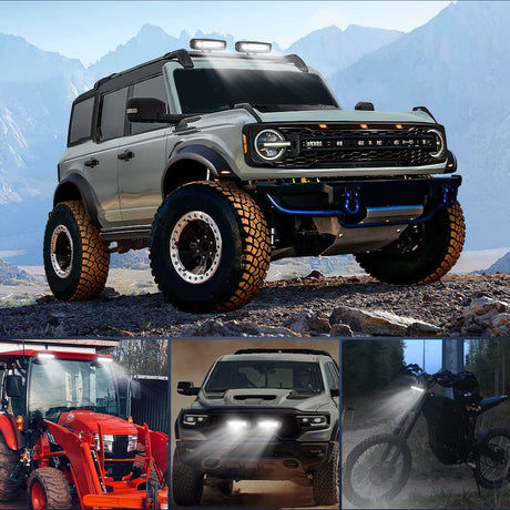 LED Light Bar LED Pods 2PCS 6 Inch 60W Flood Spot Beam Combo Light Bar Driving Fog Off Road Lighting 12V 24V for Trucks UTV ATV Marine Boat Golf Cart Trailer