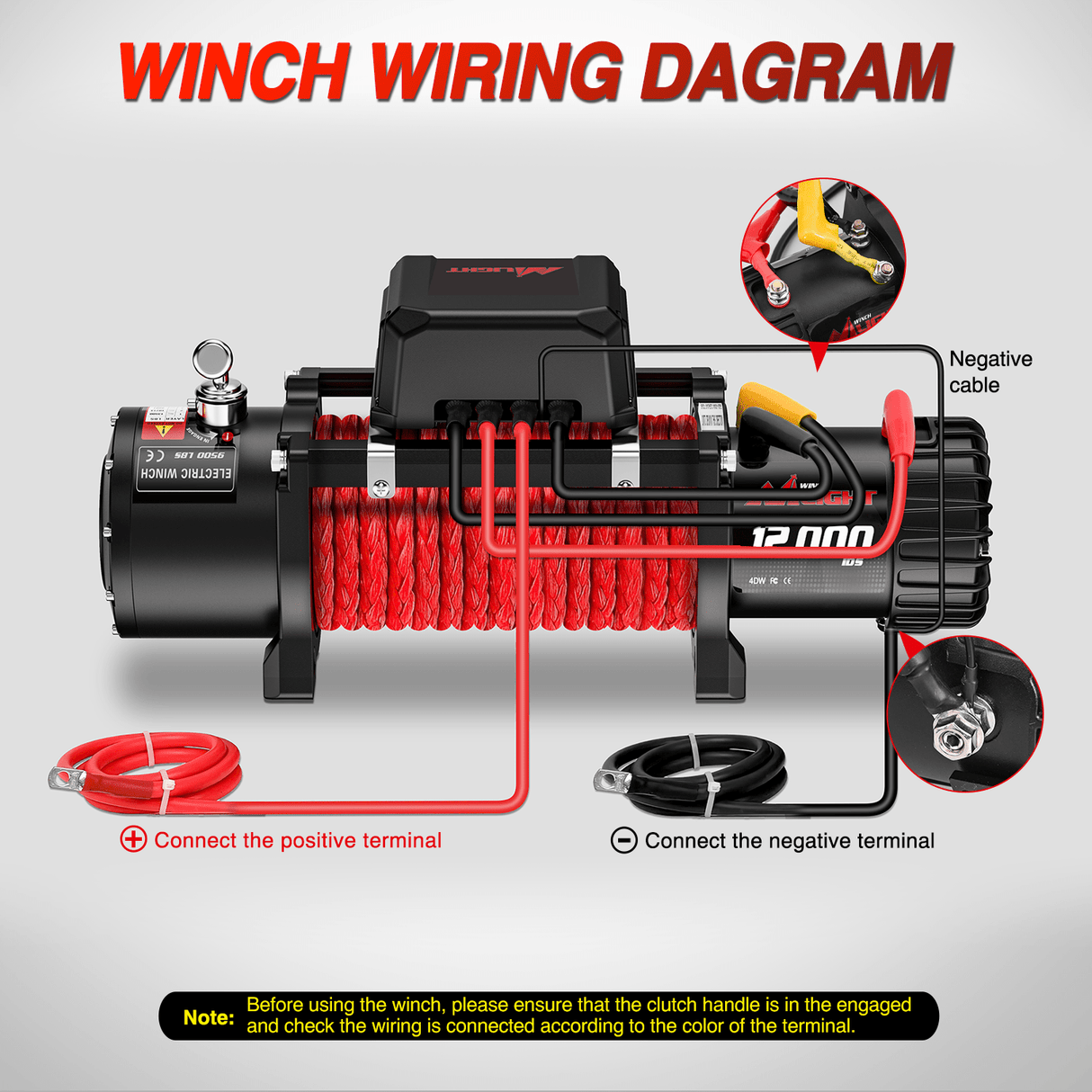 winch hook 12000 lb ATV/UTV Electric Winch Kit With Synthetic Winch Rope