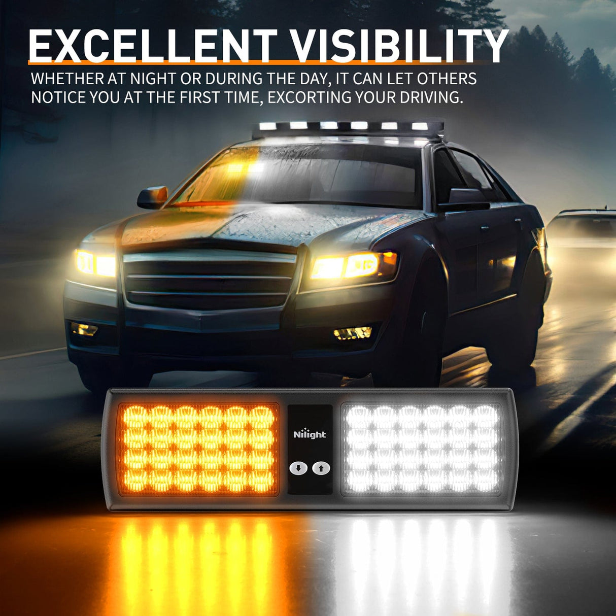 led strobe light 48 LED Amber White Emergency Warning Strobe Lights