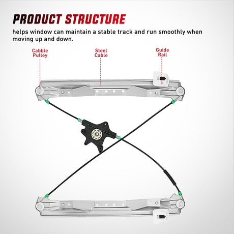 Window Regulator 749-508 Power Window Regulator and Motor Assembly Front Driver Side, OE Replacement for Chrysler Town Country 2008-2016 - Direct Fit