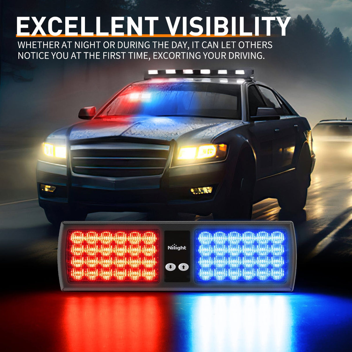 led strobe light 48 LED Red Blue Emergency Warning Strobe Lights