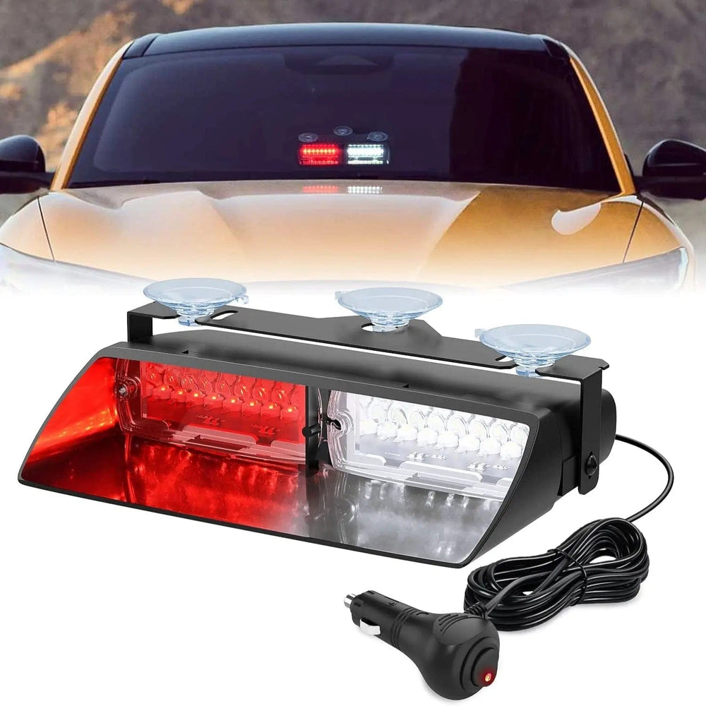 Windshield Hazard Strobe Light 8 Inch 16 Leds Windshield Hazard Red White Strobe Light