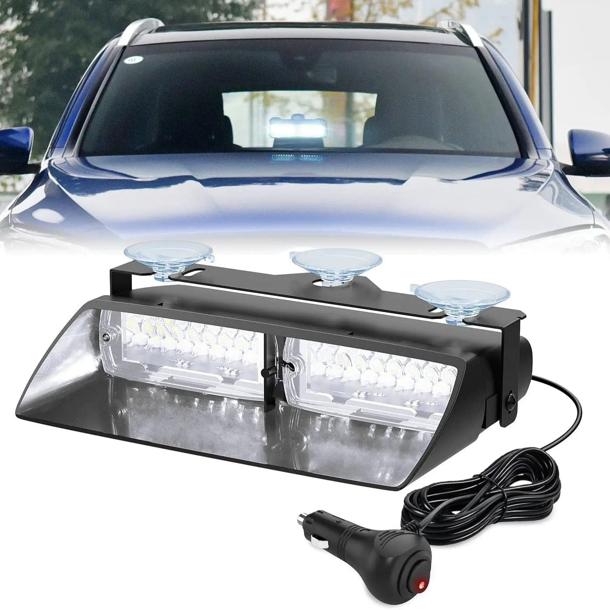 Windshield Hazard Strobe Light 8 Inch 16 Leds Windshield Hazard White Strobe Light
