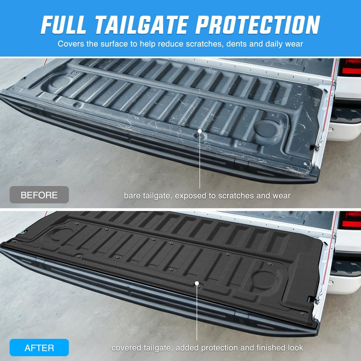 Tailgate Mat for Ford Ranger 2024 2025 2026 All Weather TPE Anti-Slip Custom Fit Truck Tailgate Protector Liner Cover