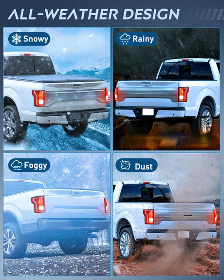 2015-2017 Ford F150 Taillight Assembly Rear Lamp Replacement OE Style Red Housing with Bulbs and Harness Passenger side Nilight