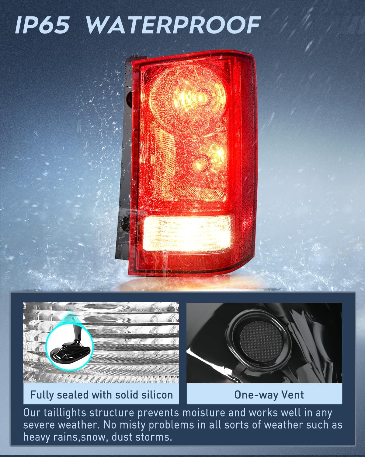 Taillight Assembly Compatible with 2009 2010 2011 2012 2013 2014 2015 Honda Pilot Red Clear Tail Lights Rear Lamp Replacement OE Style Passenger Side w/Bulbs