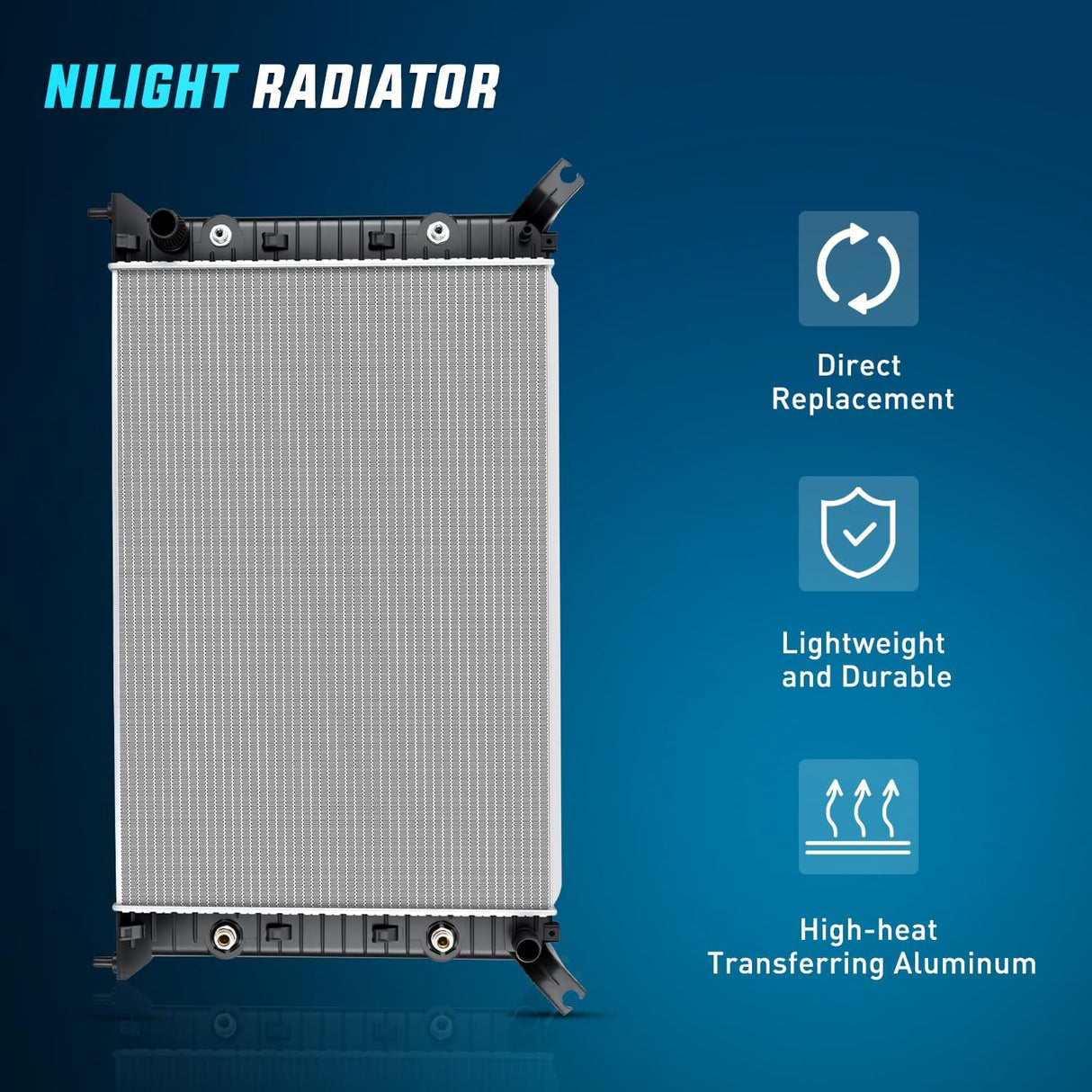 Radiator for Chevrolet Silverado 2500 HD 3500 HD, GMC Sierra 2500 HD 3500 HD 2011 2012 2013 2014 2015 2016 2017 2018 2019 Automatic Transmission