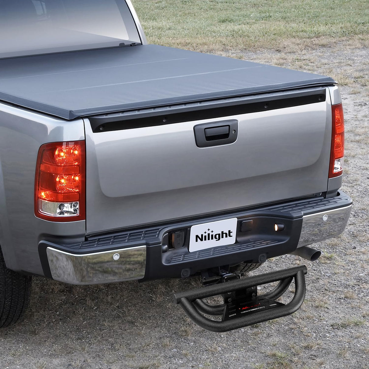 Universal Hitch Step Textured Black Drop Trailer Hitch Step Fit 2 Inch Receiver with Hitch Lock Stabilizer Towing Bar Rear Bumper Guard Rated up to 350 Lbs for Pickups Trucks Vans SUVs ATVs