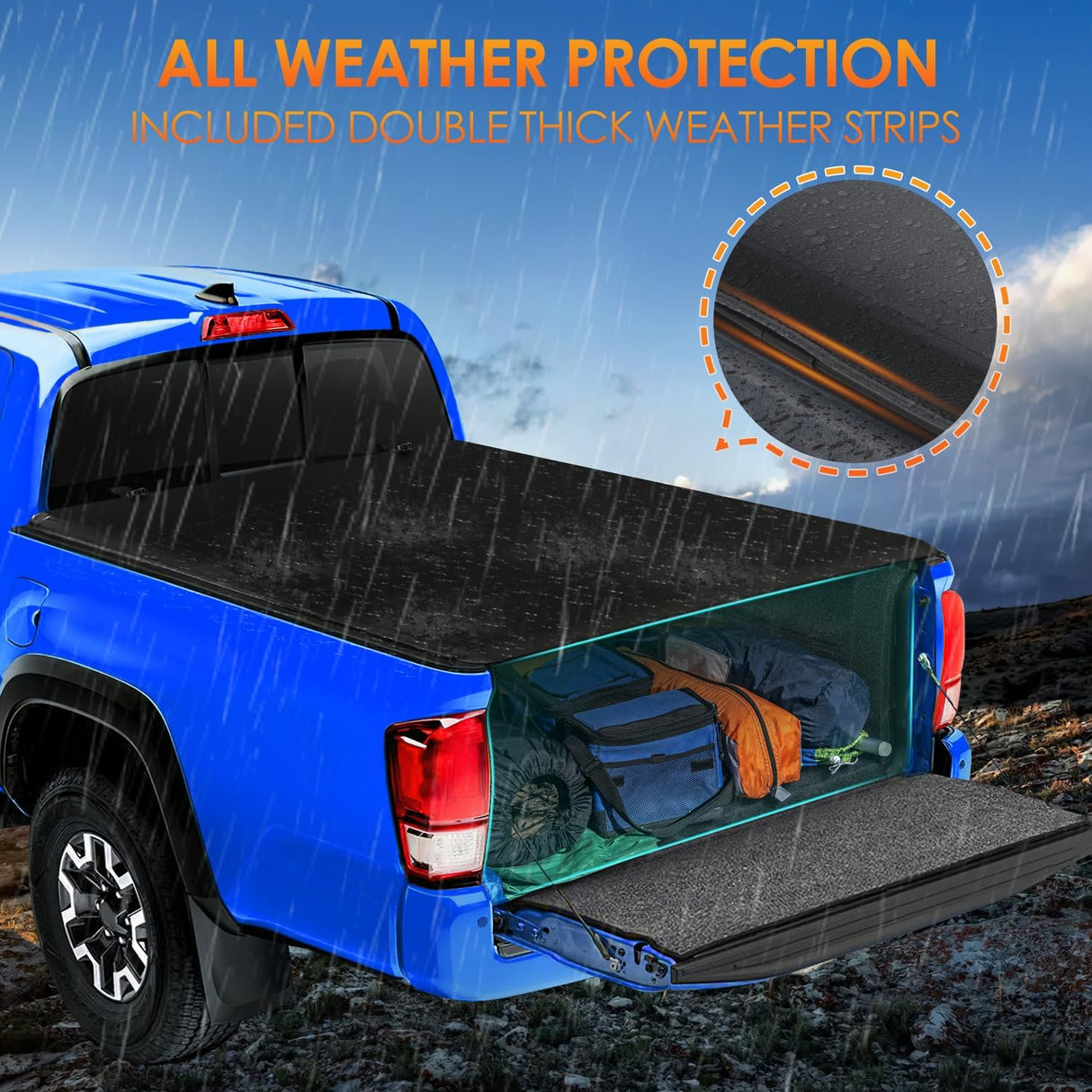 Soft Tri-fold Truck Bed Tonneau Cover Fits for Toyota Tundra 2022 2023 2024-6.5ft