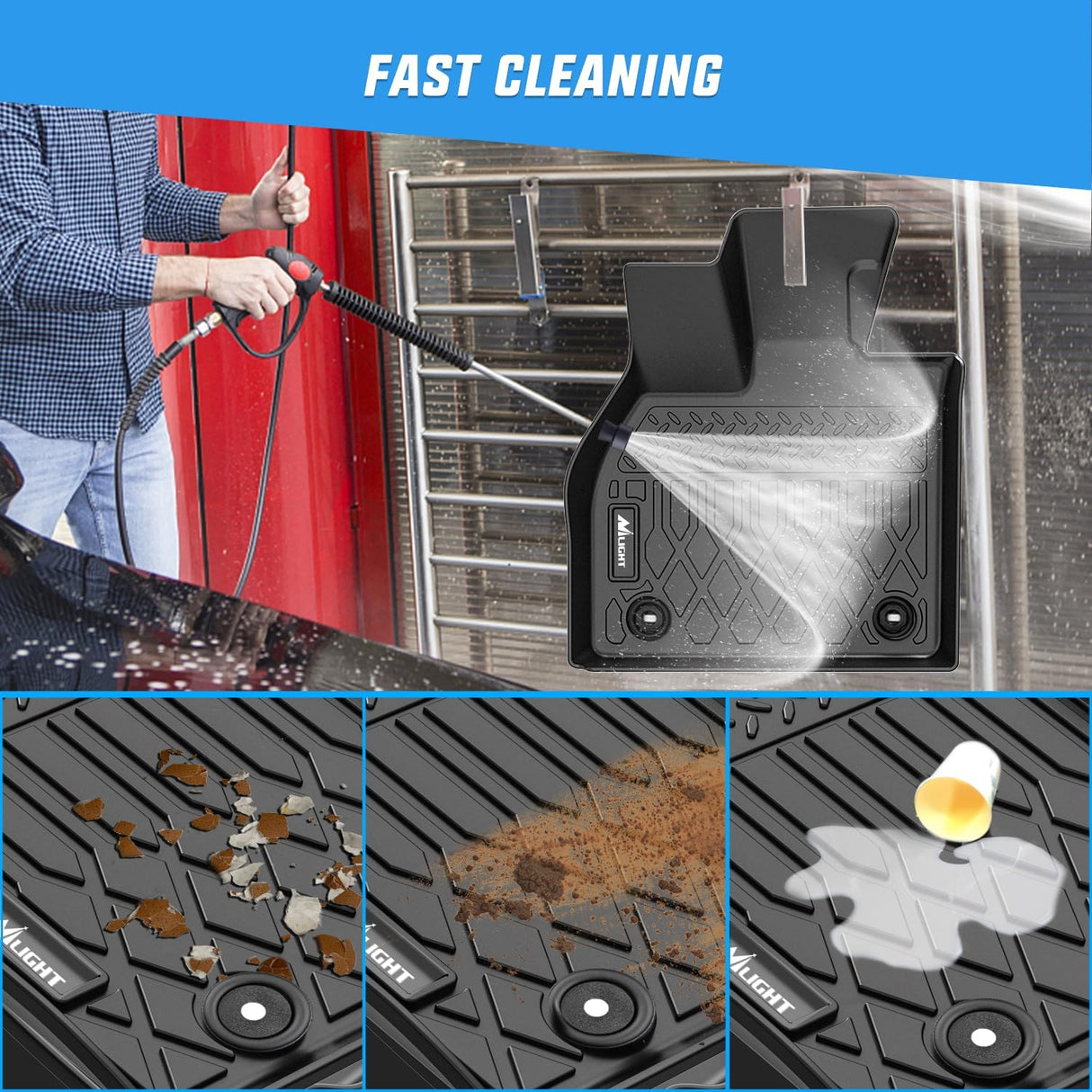 TPE Floor Mats for Subaru Solterra Toyota BZ4X 2023 2024 2025 2026, All Weather Custom Fit Heavy Duty Floor Liners