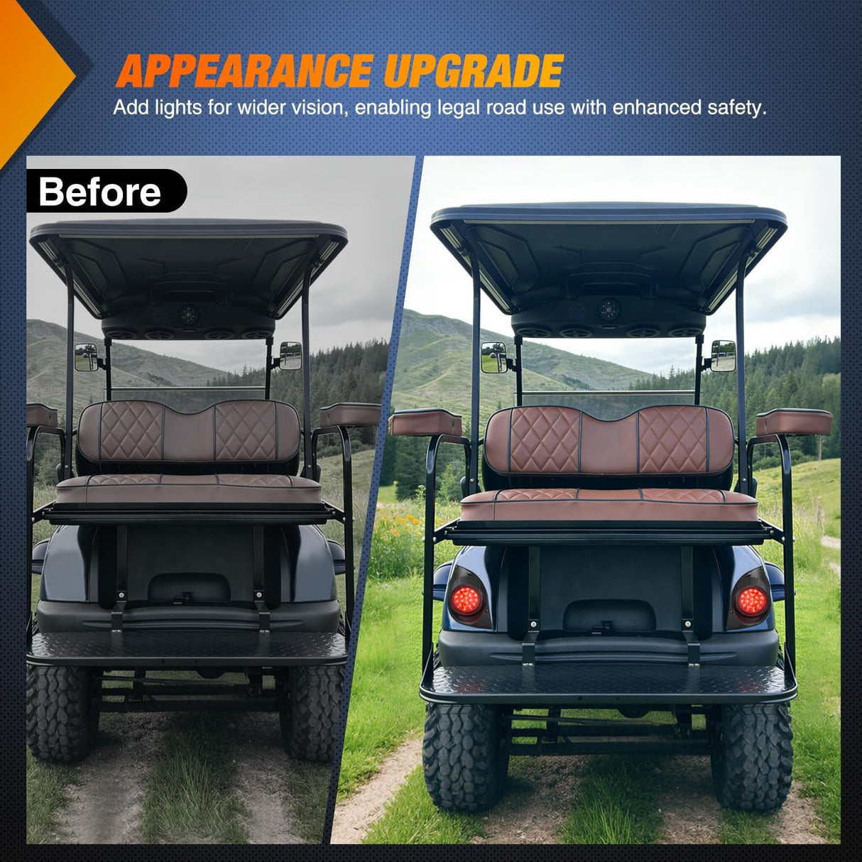 Golf Cart LED Taillights 2PCS Stop Brake Turn Yamaha Drive G29 | High Brightness Waterproof Plug and Play Running Light Upgrade Easy Installation for 2007-Up Yamaha Drive G29 Electric Carts