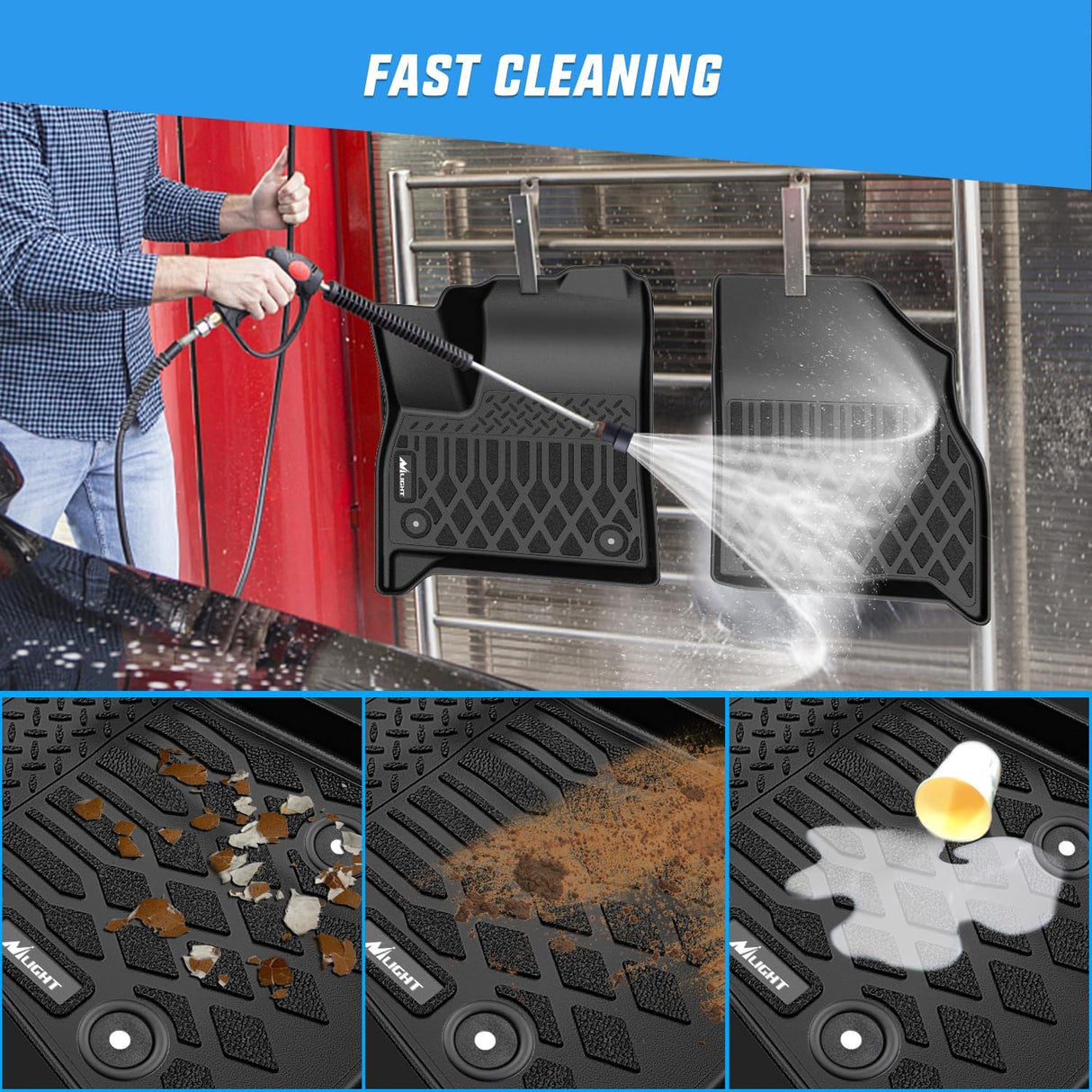 TPE Floor Mats for Chevy Traverse GMC Acadia 7 Seats 2024-2026 & Buick Enclave 7 Seats 2025 2026 All Weather Custom Fit Heavy Duty Floor Liners