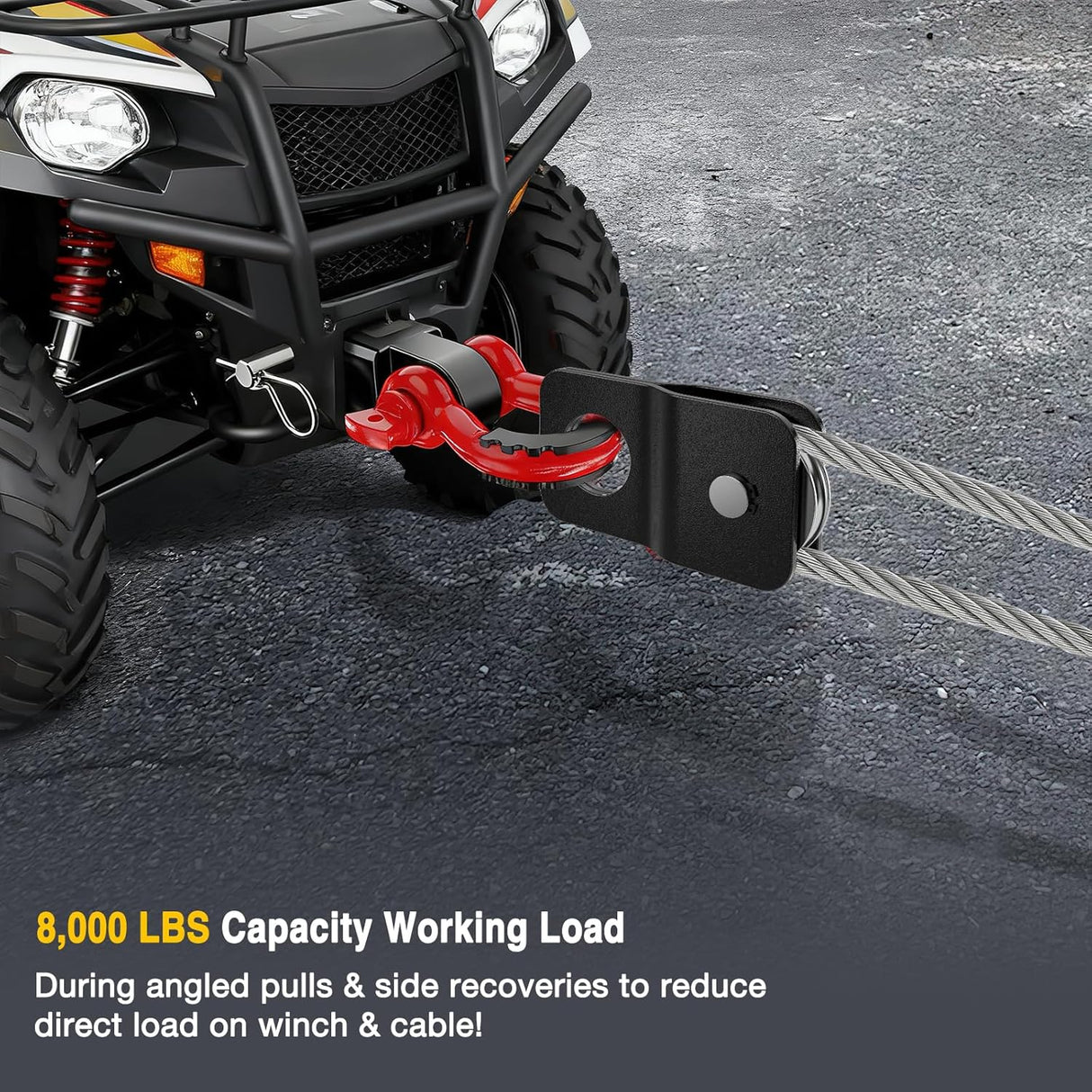 4 Ton Winch Snatch Block Towing Pulley Blocks 8000 LBS Capacity, Heavy Duty Offroad Recovery Accessory for Synthetic Rope & Steel Cable Universal ATV UTV