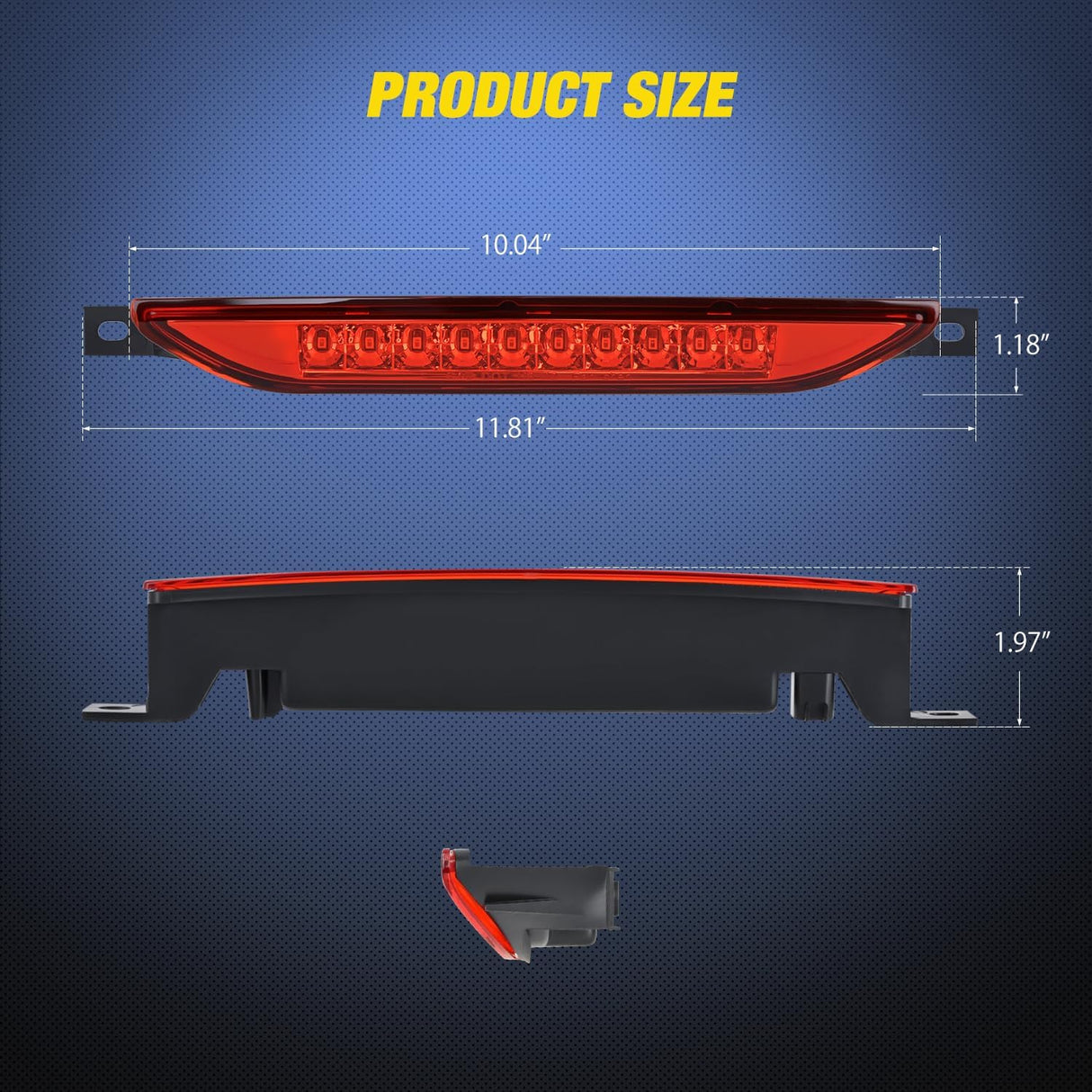 Third Brake Light for Dodge Caliber 2007-2012, Cherokee 11-17, Red | for Dodge Caliber 2007-2012 Durango 2011-2017 Jeep Cherokee 2011-2017 Compass 2007-2016, High Mount 3rd Stop Car Rear Center
