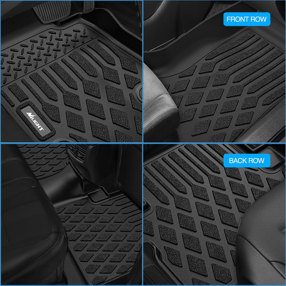 TPE Floor Mats for Toyota Corolla 2008 2009 2010 2011 2012 2013 | All Weather Custom Fit Heavy Duty Floor Liners