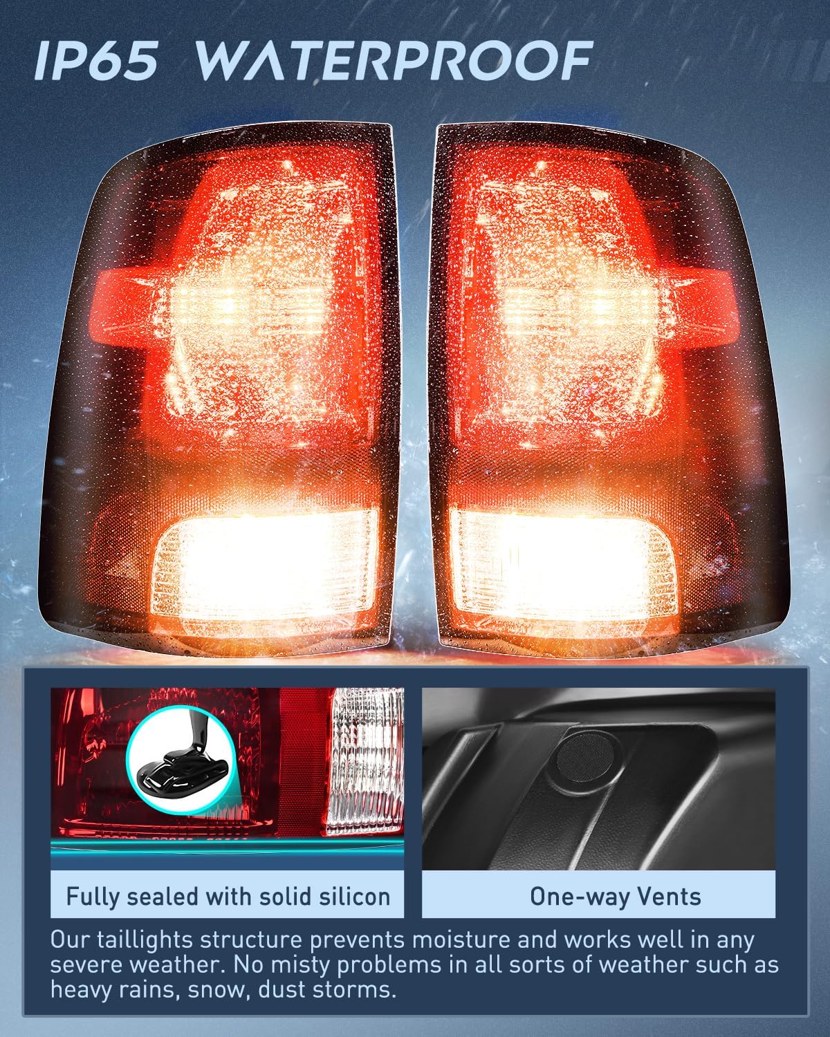 Taillight Assembly Compatible with 2009 2010 2011 2012 2013 2014 2015 2016 2017 2018 Dodge Ram 1500 2500 3500 2019 2020 2021 Classic Rear Lamp OE Style Driver Side and Passenger Side Dark Red