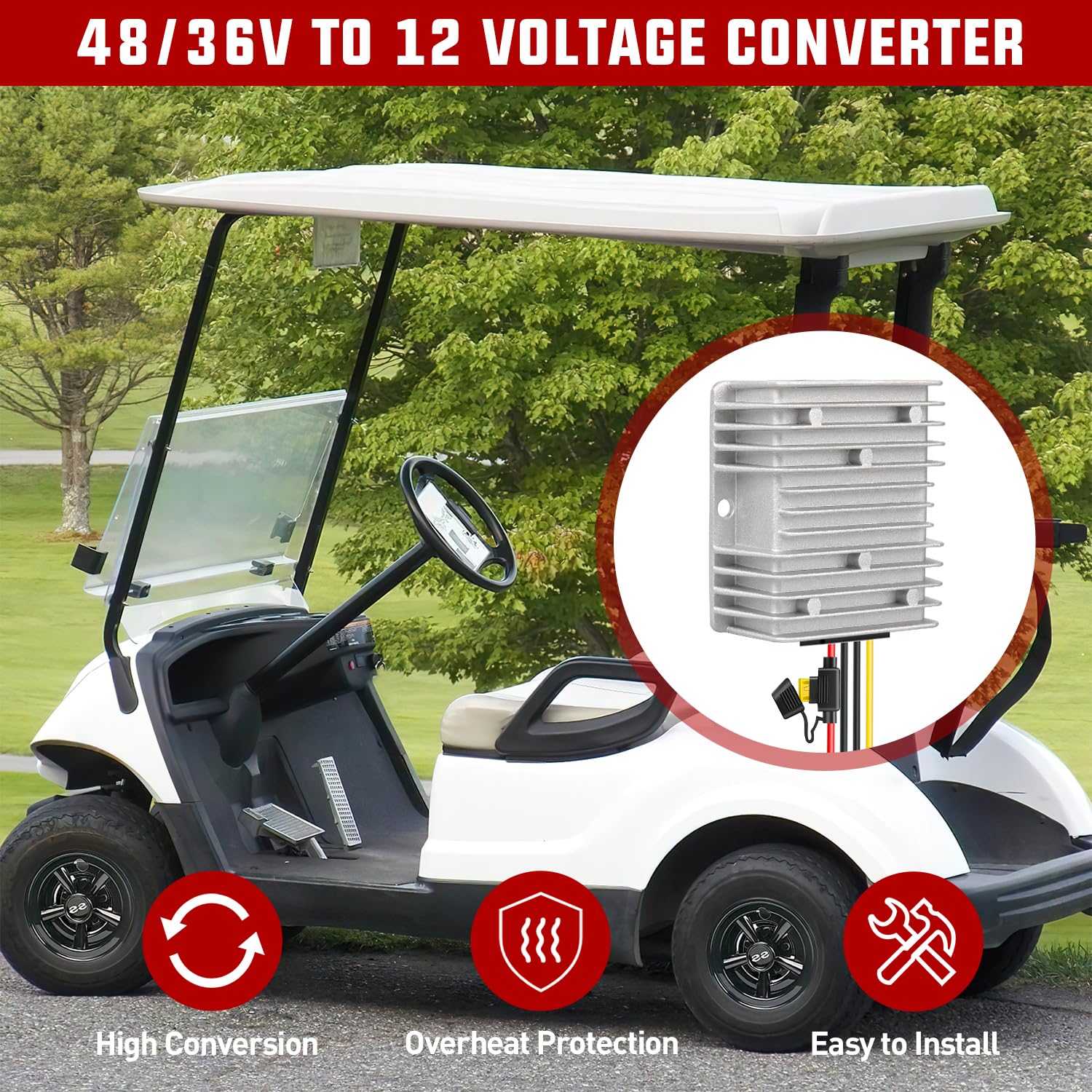36V/48V to 12V 20A 240W Voltage Converter Nilight