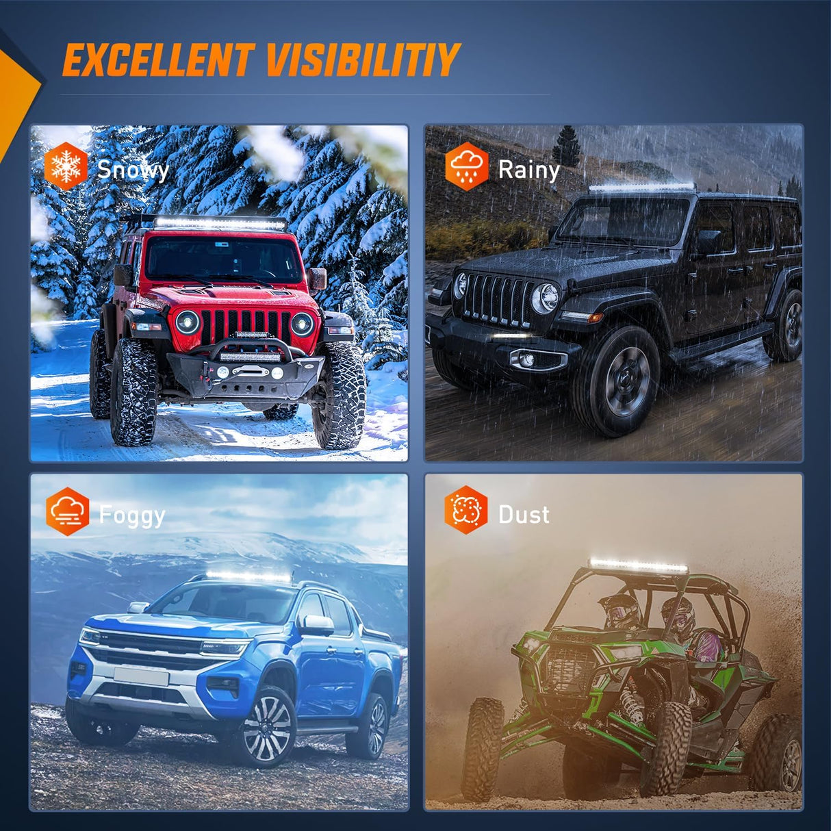 Slim LED Light Bar 50 Inch 130LED Single Row Spot Flood Combo Fog Lights Driving Work Roof Bumper Lamp Offroad Lighting for 4x4 Trucks SUV ATV UTV