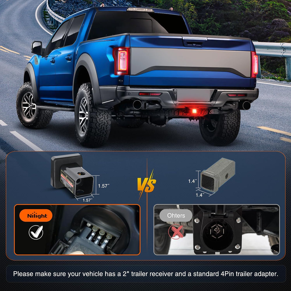 12LED Brake Light Trailer Hitch Cover Nilight