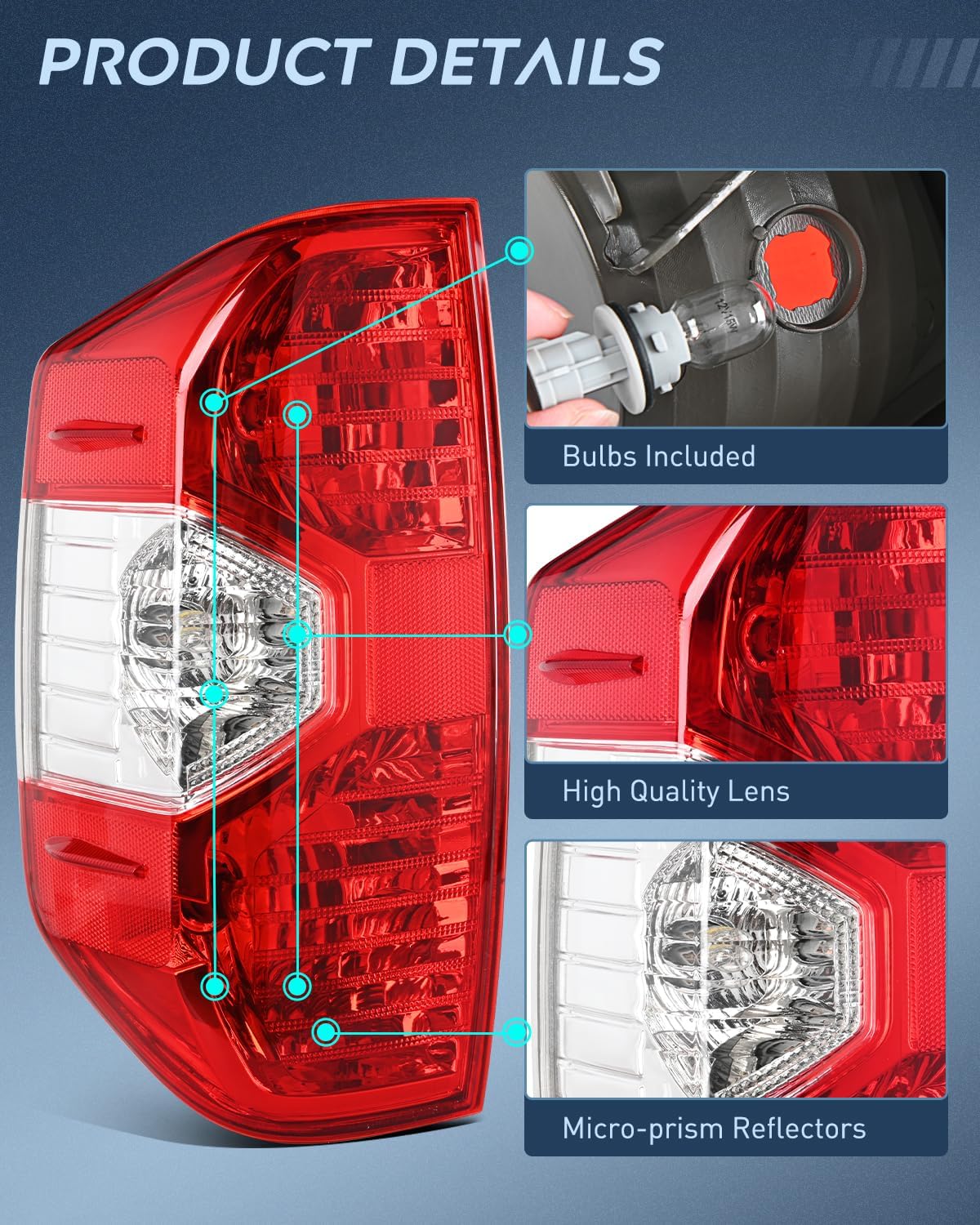2014-2021 Toyota Tundra Taillight Assembly Rear Lamp Replacement OE Style Driver Side Nilight