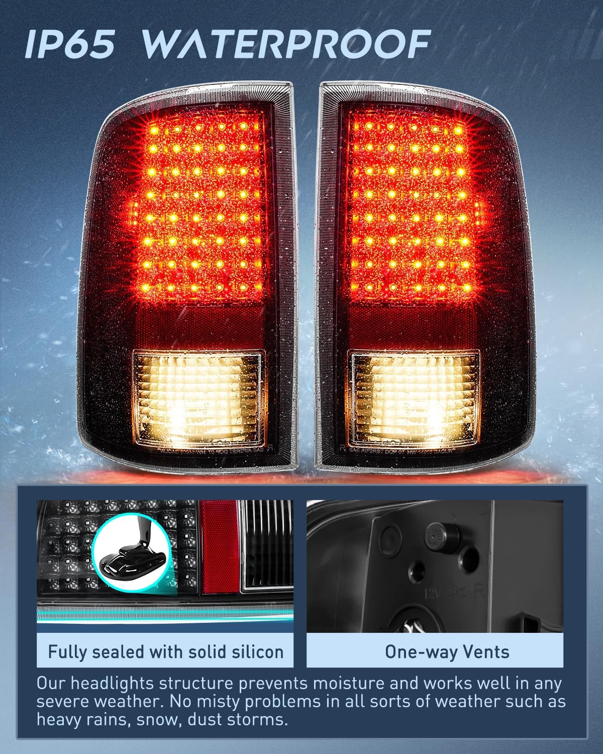 Taillight Assembly Compatible with 2009 2010 2011 2012 2013 2014 2015 2016 2017 2018 Dodge Ram 1500 2010-2018 Ram 2500 3500 Incandescent Type Upgrade LED Tail Lights Rear Brake Lamps