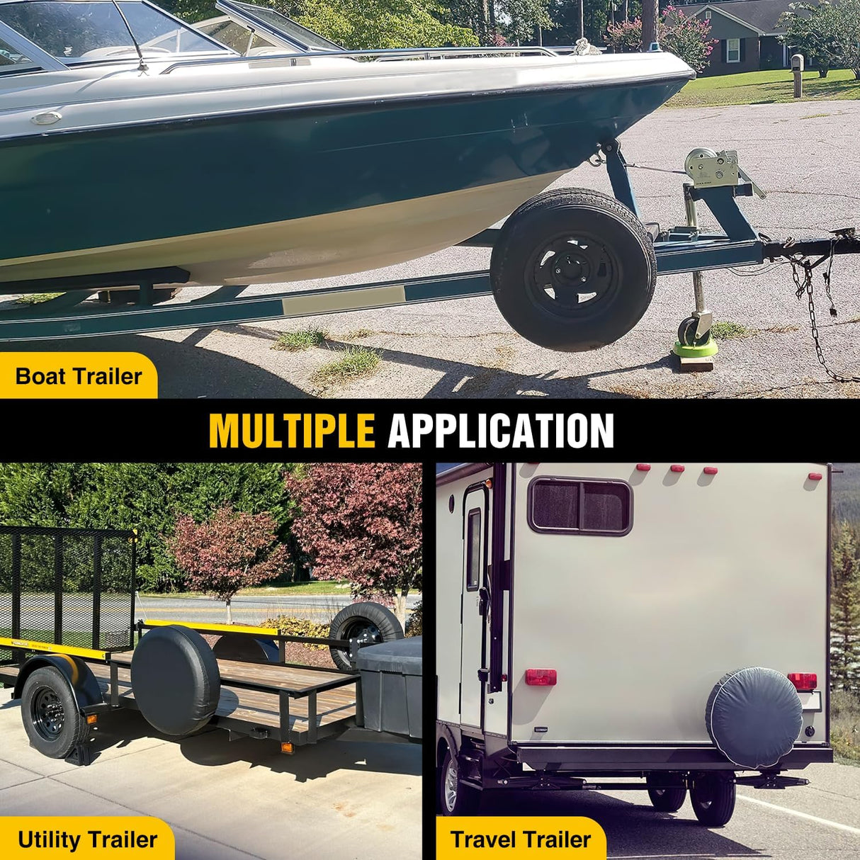Spare Tire Carrier 3-Nuts Design Boat Trailer Carrier Bracket Utility Trailer Accessories Fits 4 & 5 & 6 Lugs Trailer Wheels on 4 Inch 4.5 Inch 4.75 Inch 5 Inch 5.5 Inchand 6 InchBolt Patterns 150 Lbs