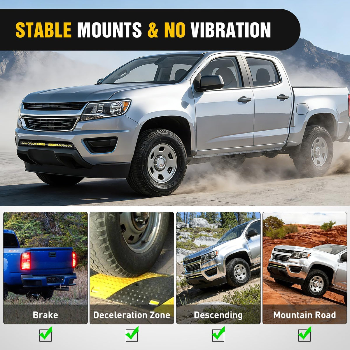Lower Hidden Bumper Mounting Brackets for Colorado Canyon 4WD/2WD | Fit 2015-2022 Chevy Colorado 4WD/2WD 2015-2022 GMC Canyon 4WD/2WD,Designed for 30 Inch Single Row LED Light Bar