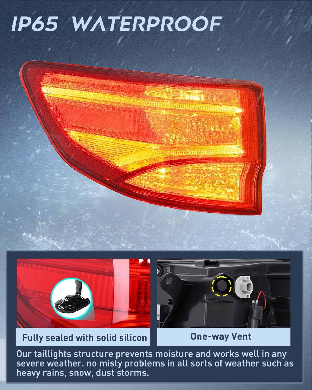 Taillight Assembly for 2014 2015 2016 2017 2018 2019 2020 Acura MDX | Tail Light OE Style Outer Rear Lamp Replacement Driver Side