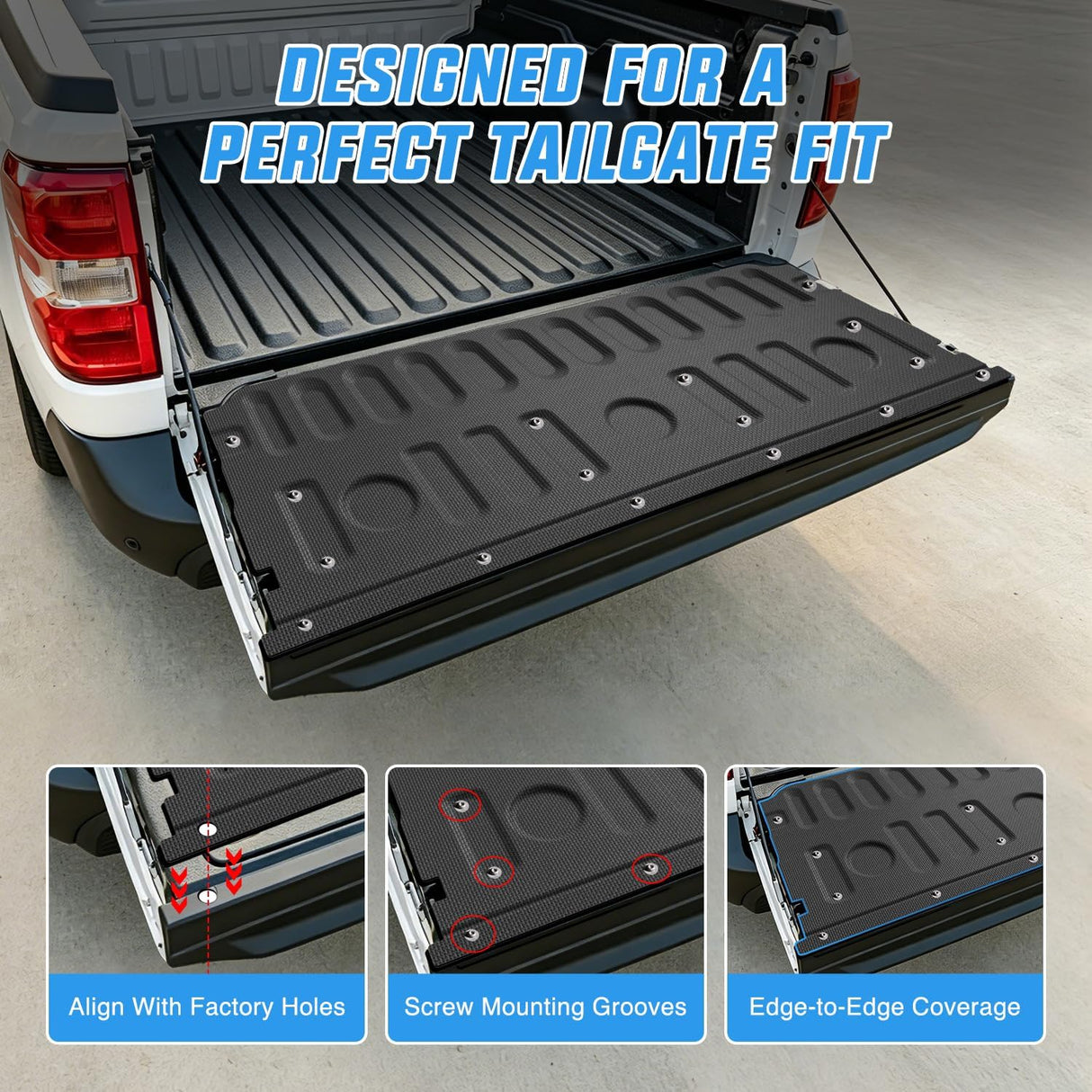 Tailgate Mat for Ford Maverick 2022-2025 2026 All Weather TPE Anti Slip Custom Fit Truck Tailgate Protector Liner