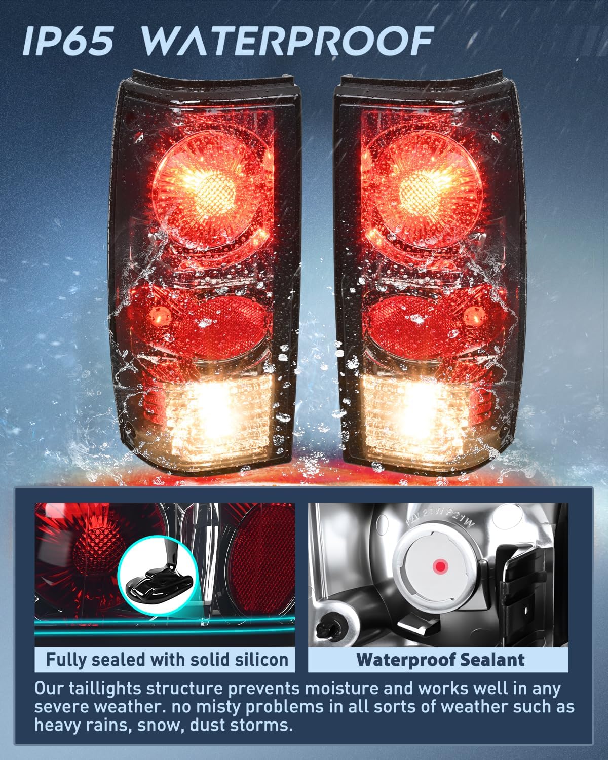 Taillight Assembly Compatible with 1982 1983 1984 1985 1986 1987 1988 1989 1990 1991 1992 1993 Chevy S10 Chevrolet S10 Blazer GMC S15 Sonoma Rear Tail Light Replacement Drive & Passenger Side