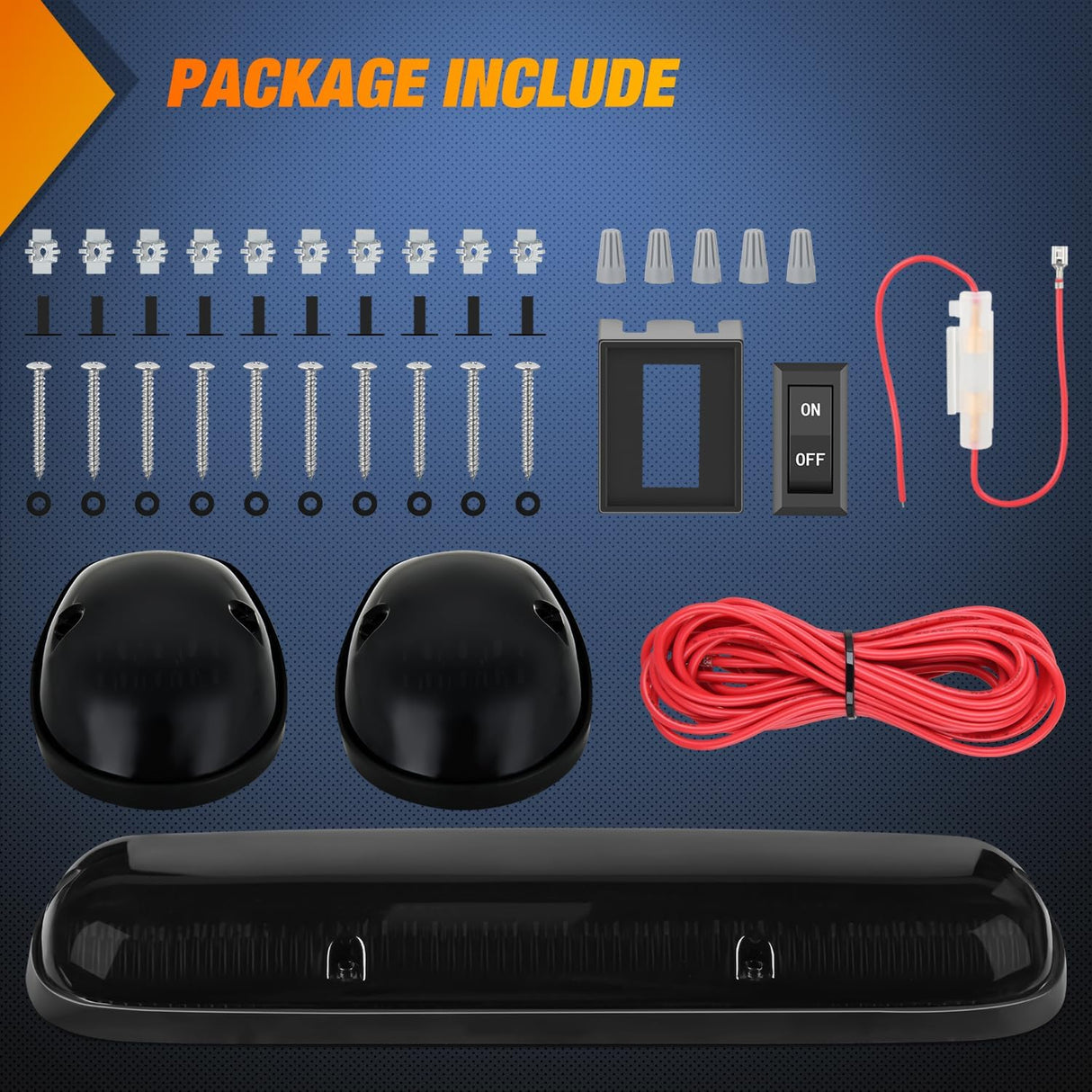 LED Cab Marker Lights 3 PCS Roof Running Light LED Smoke Lens Amber Cab Clearance Light Compatible with 2002-2007 Chevy Silverado GMC Sierra 1500 1500HD 2500 2500HD 3500