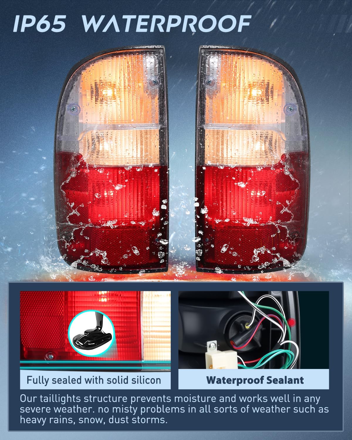 Taillight Assembly Compatible with 1995 1996 1997 1998 1999 2000 Toyota Tacoma Rear Tail Light Lamp Replacement OE Style Driver Side and Passenger Side