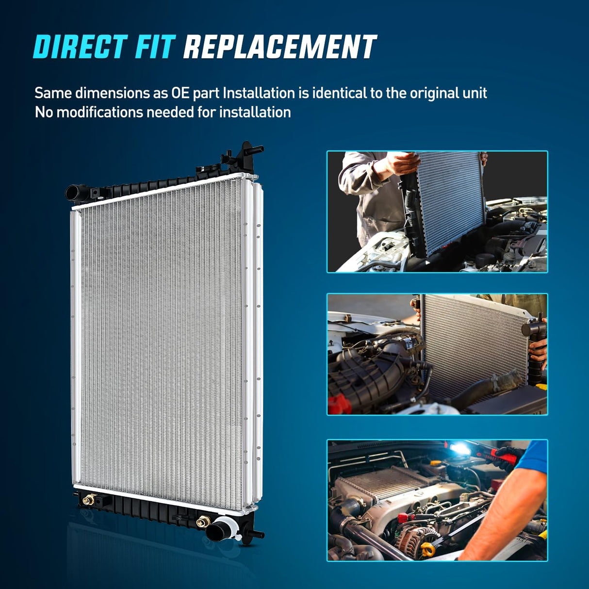 Radiator for Ford F150 1999 2000 2001 2002 2003 2004, F-250 F-350 1999-2003, Expedition Lincoln Navigator 4.2L 4.6L 5.4L 1999-2001