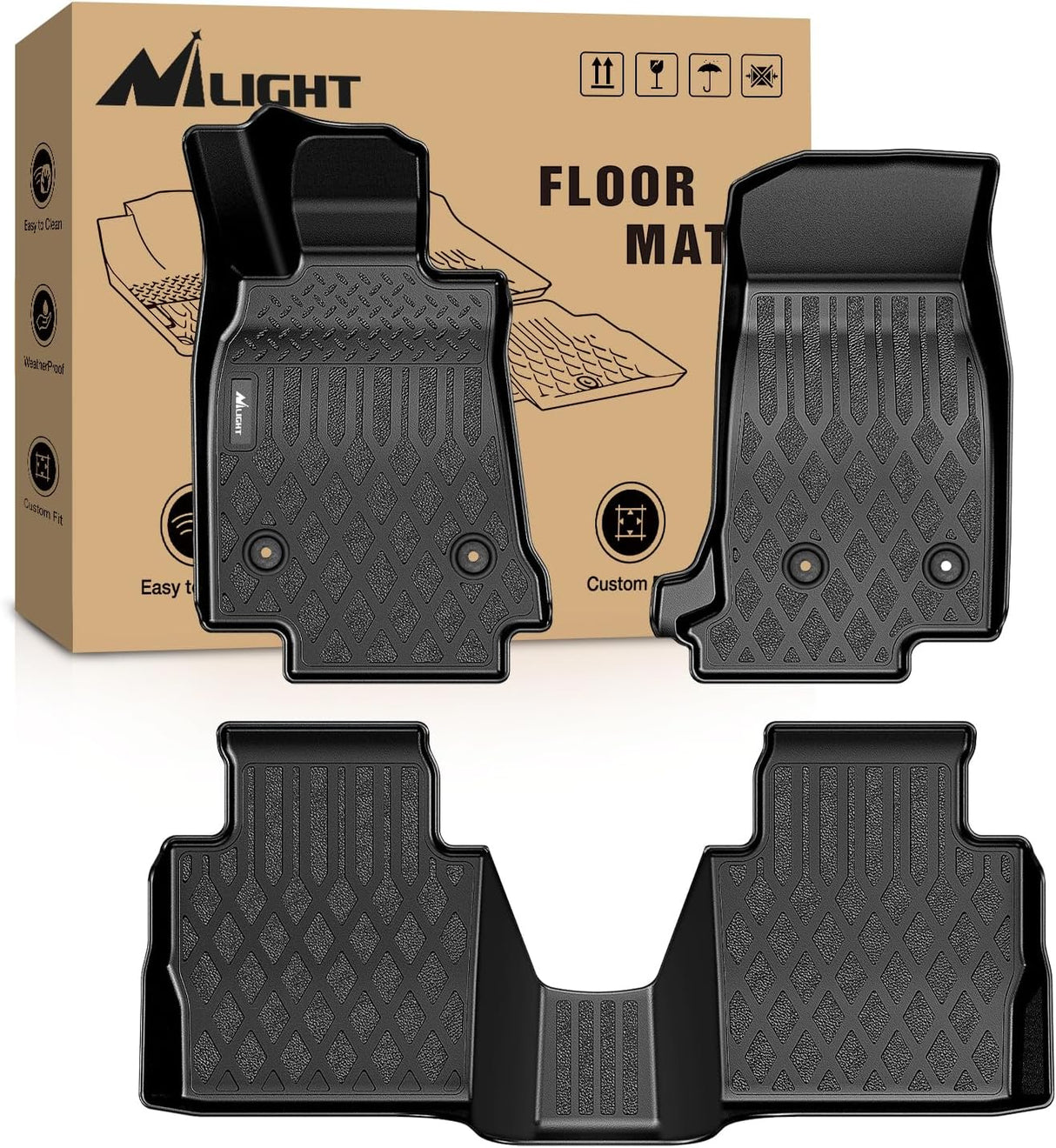 TPE Floor Mats for Cadillac CT5 2019 2020 2021 2022 2023 2024 All Weather Custom Fit Heavy Duty Floor Liners