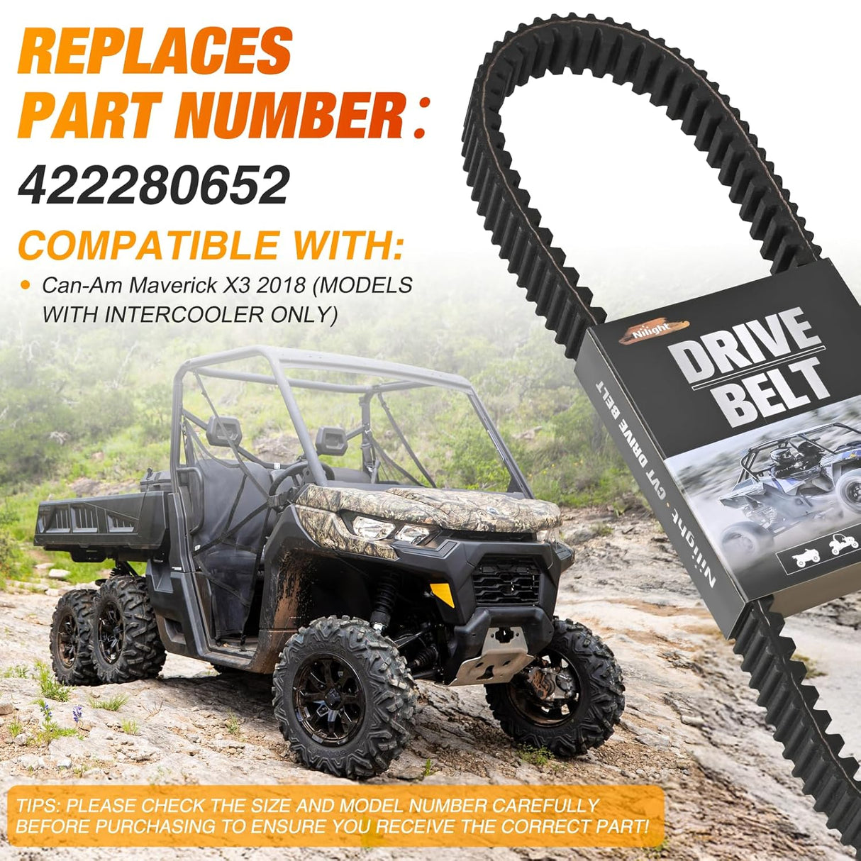 Drive Belt for Maverick X3 422280652 Belts Fit for Can-Am Maverick X3 Turbo X XDS XRS XMR MAX Models Performance Heavy Duty Extreme Badass CVT Drive Belt Smooth Engagement Aramid Cord & Rubber
