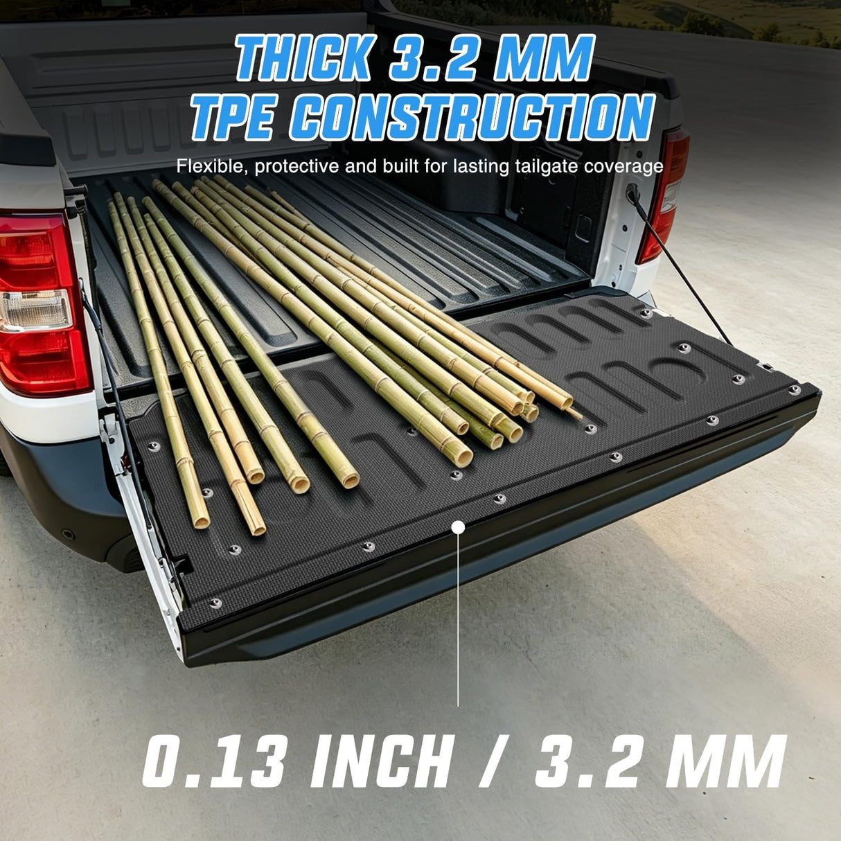 Tailgate Mat for Ford Maverick 2022-2025 2026 All Weather TPE Anti Slip Custom Fit Truck Tailgate Protector Liner