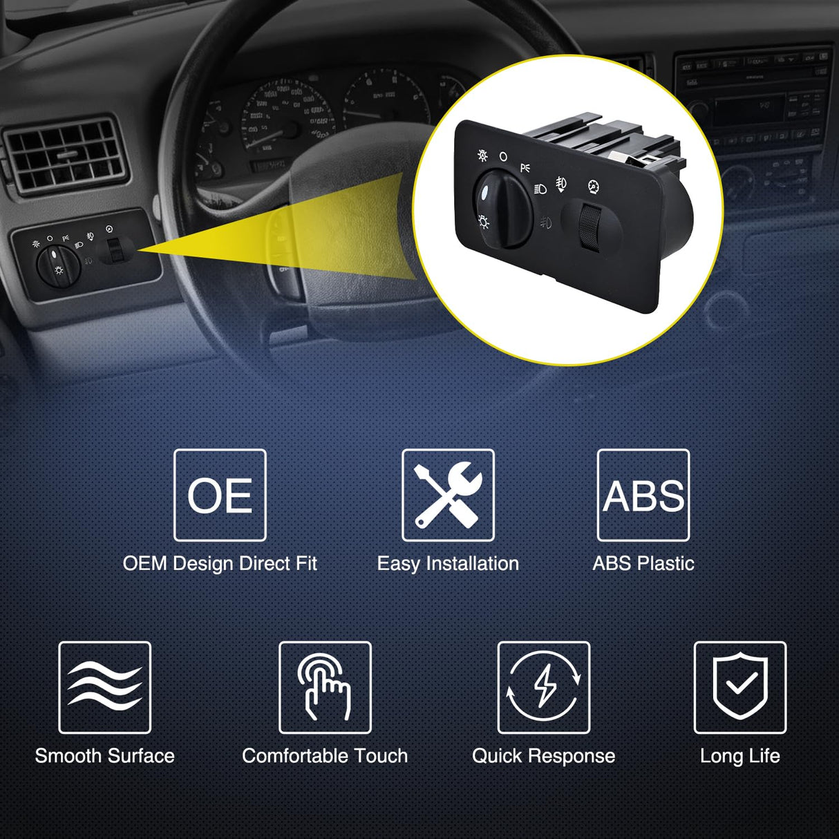 Headlight Dimmer Switch Compatible with 2002 Ford F250 Super Duty 2002 2003 2004 Ford F350 F450 F550 Super Duty W/Auto Headlights and Fog Lights