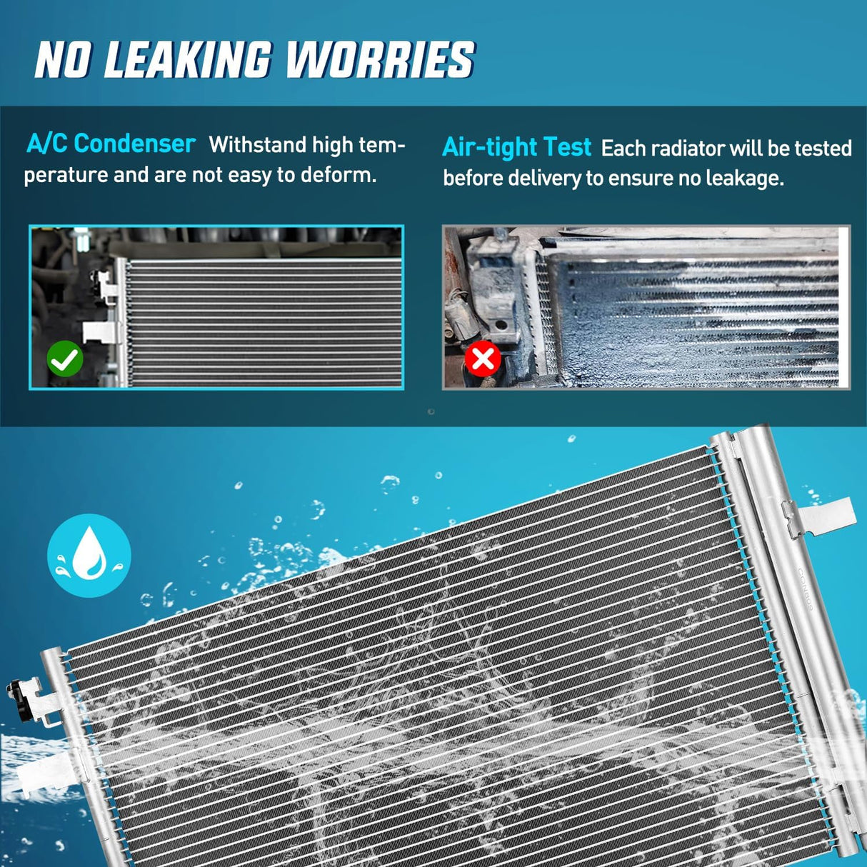 AC Condenser Fit for Chevrolet Malibu 2013 2014 2015 Impala 2014-2020 Cruze 2010-2015, Cadillac 2013-2019, Buick 2010-2017 Air Conditioning A/C Condenser w Receiver Drier Replace#3794,13267649