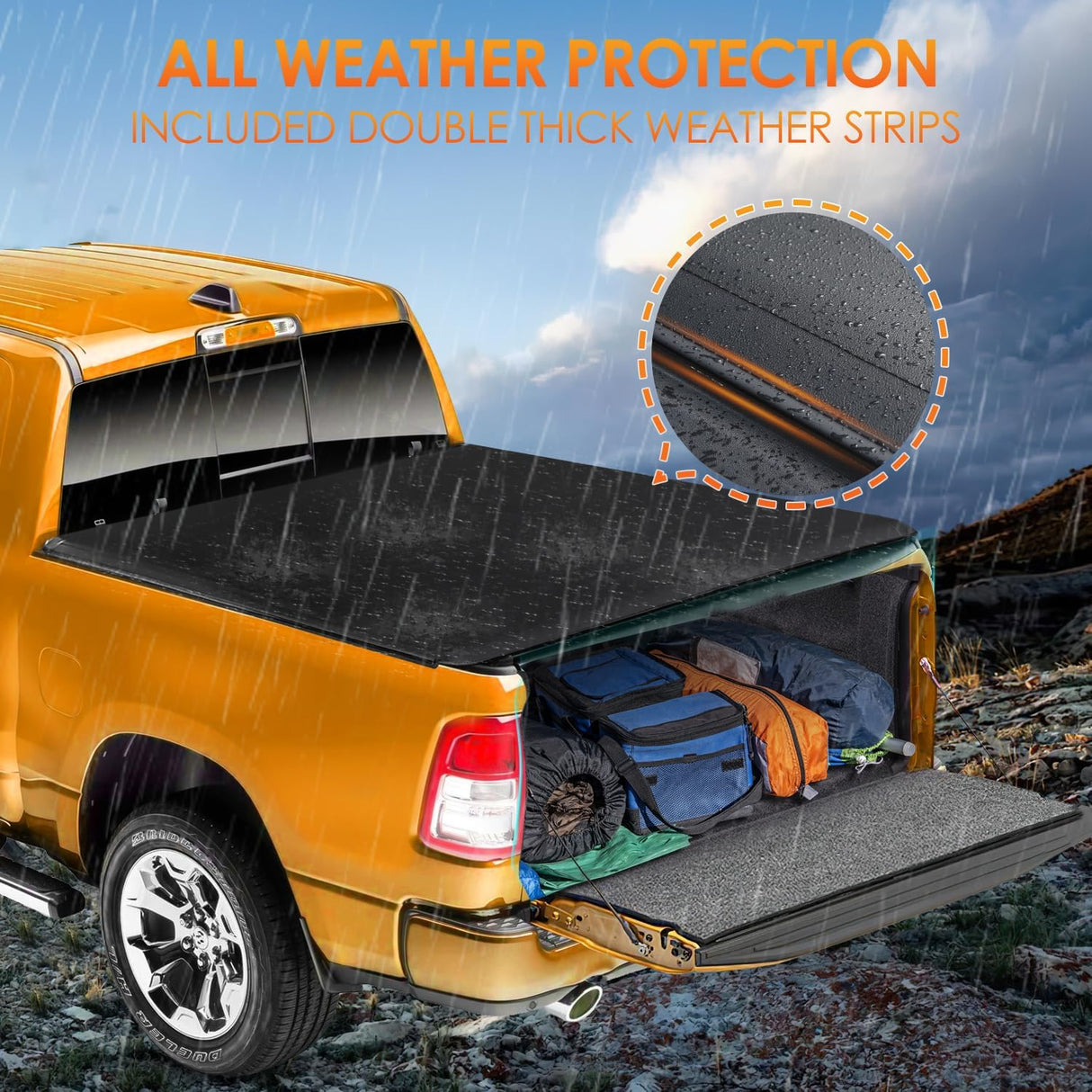 Soft Roll Up Truck Bed Tonneau Cover Compatible with Ram 1500 2009 2010 2011 2012 2013 2014 2015 2016 2017 2018,5.7ft