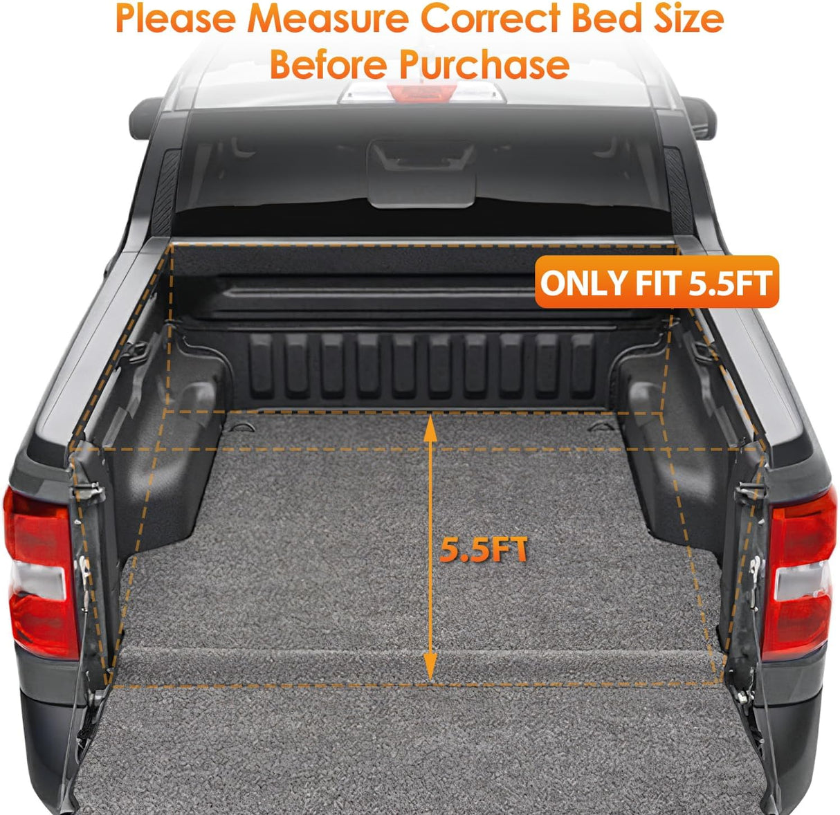 Truck Bed Tonneau Cover Hard Tri-fold Compatible with Ford F150 2015 2016 2017 2018 2019 2020 2021 2022 2023 2024 2025-5.5ft