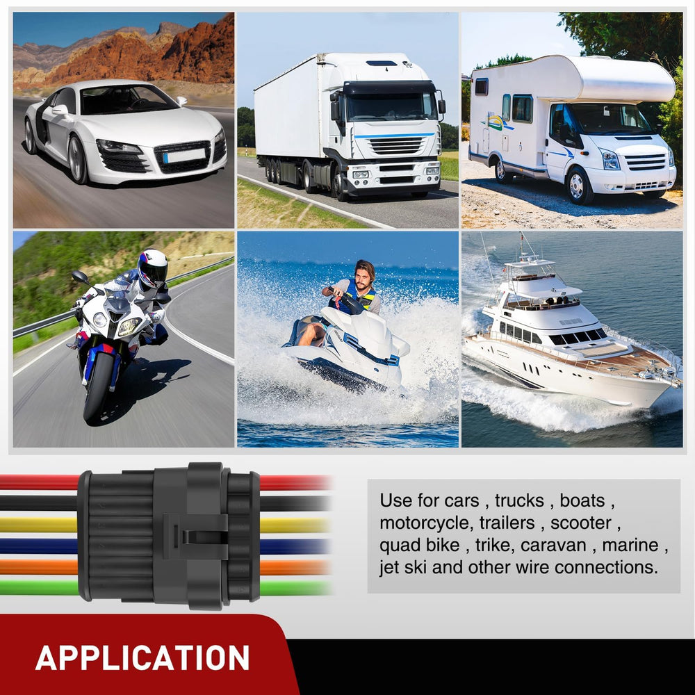 260PCS 6 Pin Electrical Connector Plug Male Female Terminal Wire Connector Nilight