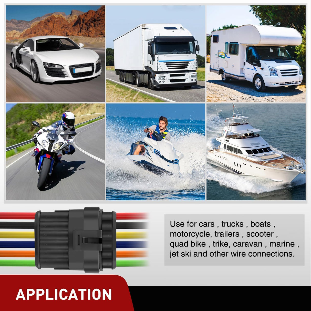 260PCS 6 Pin Electrical Connector Plug Male Female Terminal Wire Connector Nilight